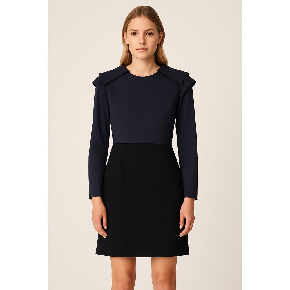 Fendi Navy Blue Long Sleeve Dress Size 38 IT | Made in Italy Designer Sheath
